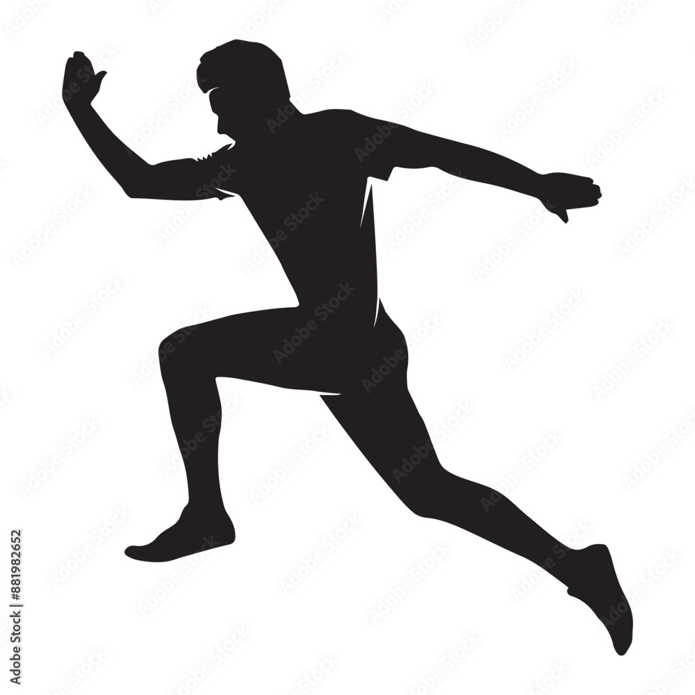 Male Athlete Running Silhouette Vector illustration Male Athlete Running Silhouette Vector illustration