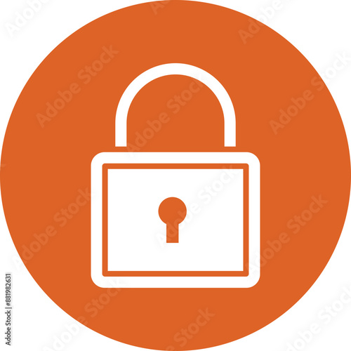 Locked glyph circle icon
