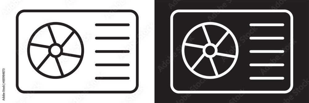 Heat pump icon. Ac outdoor unit icon in line style icon, Vector illustration. isolated on white and black background. Heating and cooling appliance. EPS 10 Heat pump icon. Ac outdoor unit icon in line style icon, Vector illustration. isolated on white and black background. Heating and cooling appliance. EPS 10