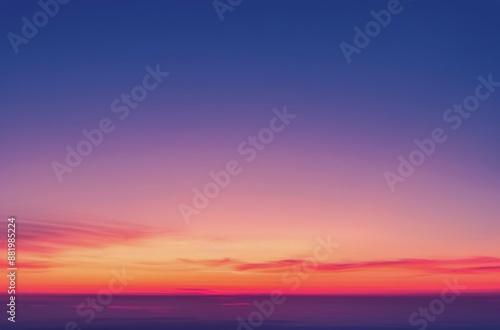 Colorful Sunset Over Horizon With Clouds in the Sky