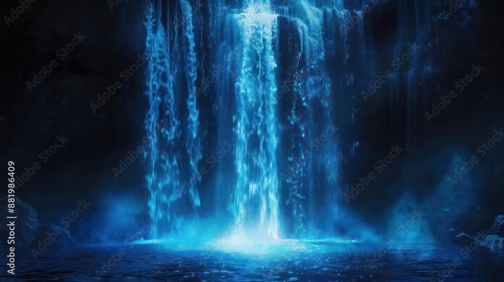 Illuminating Blue Waterfall Illuminating Blue Waterfall