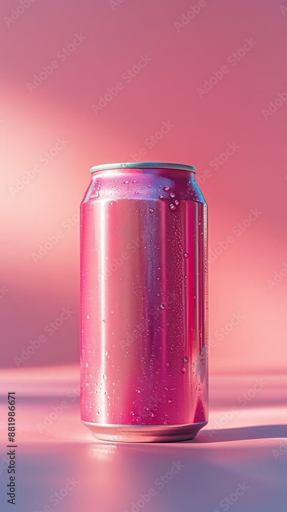 mockup for a tin can with a drink on a minimalist bright background. copy space. pink color can on pink background mockup for a tin can with a drink on a minimalist bright background. copy space. pink color can on pink background