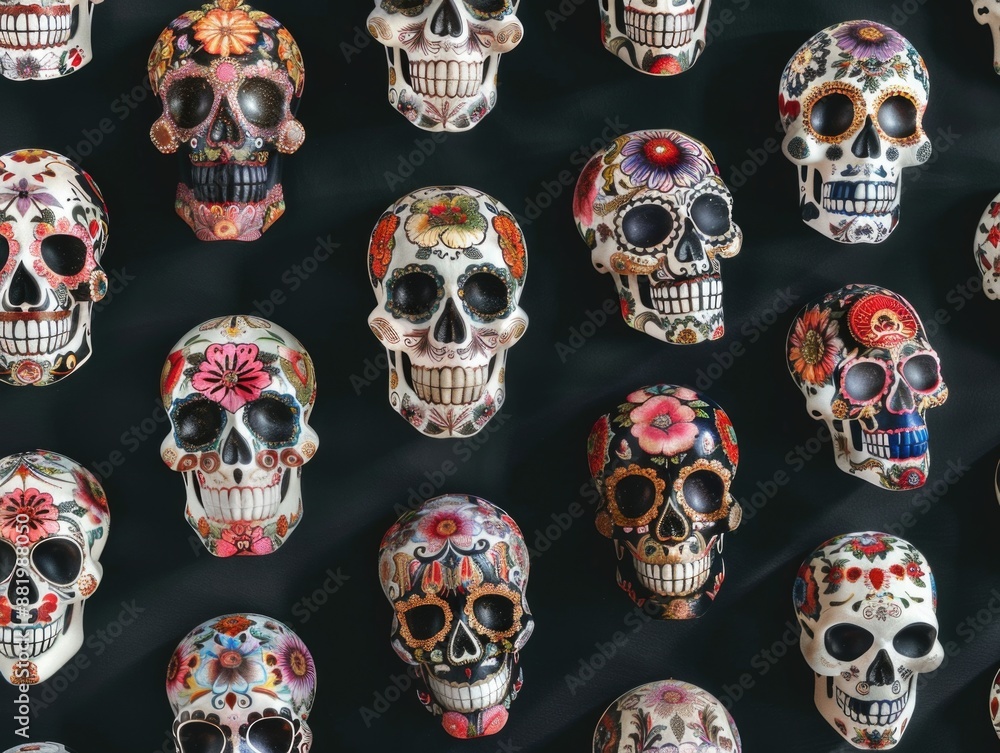 Sugar Skulls on Table Sugar Skulls on Table