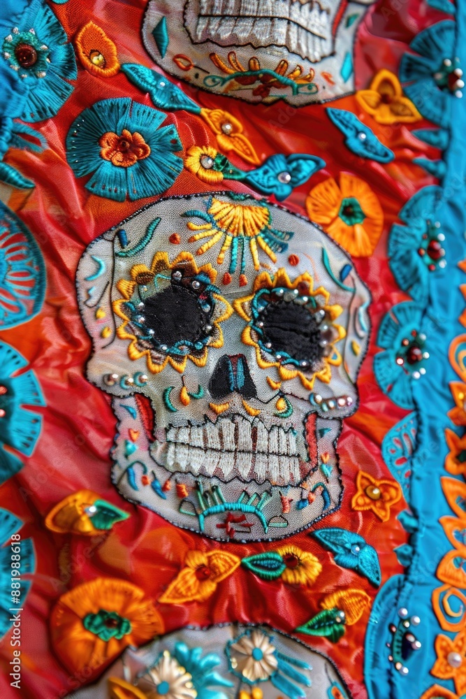 Fototapeta premium Colorful cloth with skull design