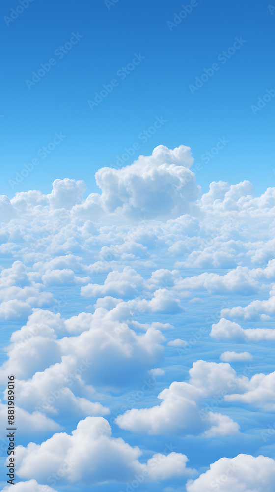 Naklejka premium digital vintage blue sky and white clouds graphics poster mobile phone background