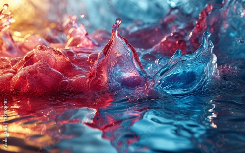 A close up view of a water ...