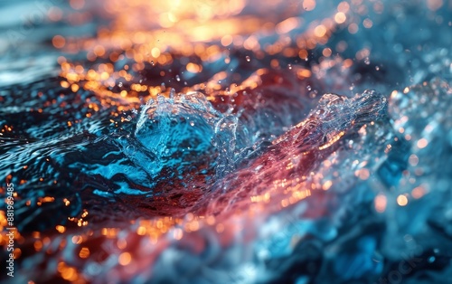 A close up view of a water ...