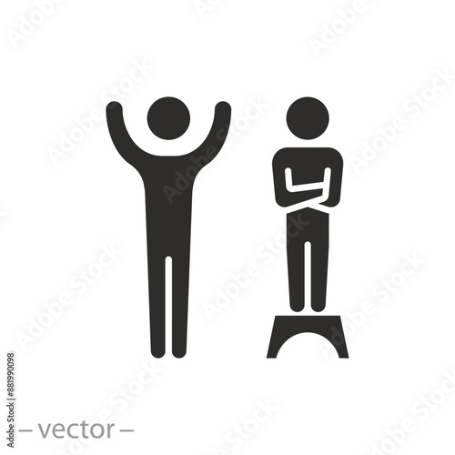 respect racial rights icon, concept social justice, equity and equal, equal gender, respective people difference, flat vector illustration