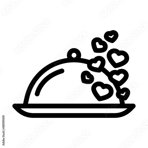 romantic dinner love line icon vector. romantic dinner love sign. isolated contour symbol black illustration