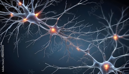 Neuronal connections in a human brain as digital neurons background