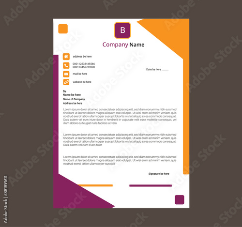 Replace and Editable, Attractive, Modern Letterhead Design