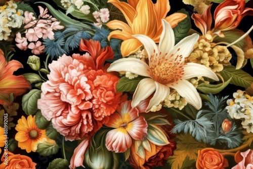 A Lush Bouquet of Vibrant Flowers