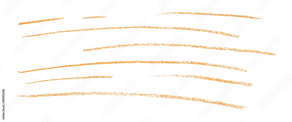 Orange pencil strokes in simple style, isolated on transparent background. Orange pencil strokes in simple style, isolated on transparent background.