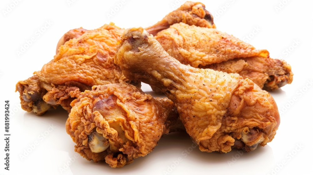Fried chicken, white background. Fried chicken, white background.