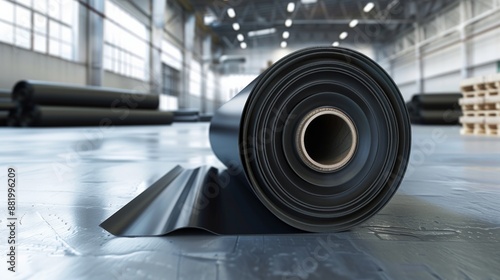 Laying and installation of roofing, bituminous waterproofing of an apartment building. Rolled roofing waterproofing of concrete slabs of stylobate. Heating and melting of bituminous roofing material.