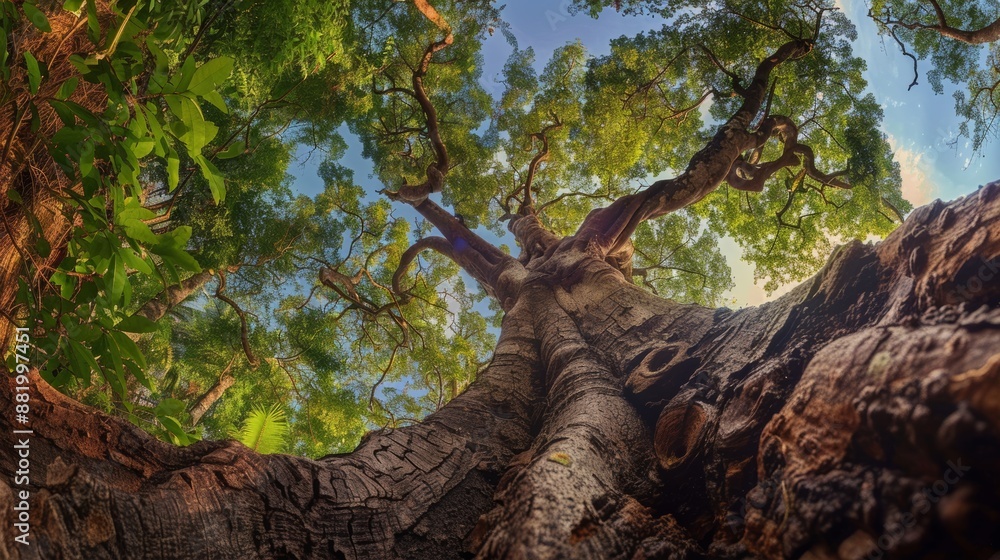photo of worm's eye tree Thailand's big forest photo of worm's eye tree Thailand's big forest