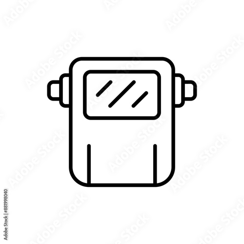 Welder visor outline icons, minimalist vector illustration ,simple transparent graphic element .Isolated on white background