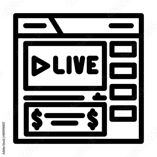 webinar monetization line icon vector. webinar monetization sign. isolated contour symbol black illustration