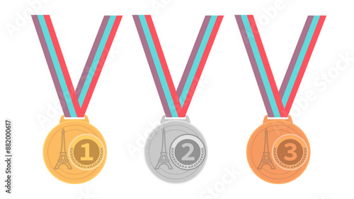 Gold Silver Bronze Olympic sports medals