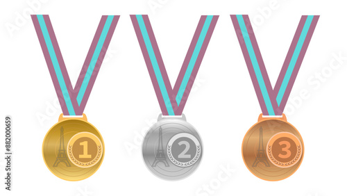 Gold Silver Bronze Olympic sports medals