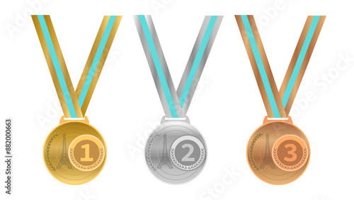 Gold Silver Bronze Olympic sports medals