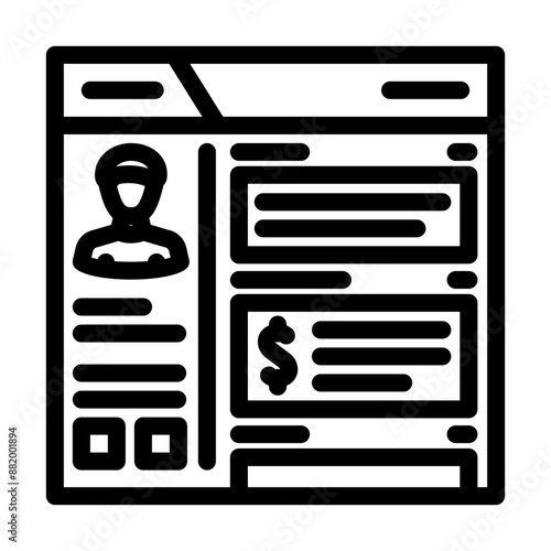 blog monetization line icon vector. blog monetization sign. isolated contour symbol black illustration