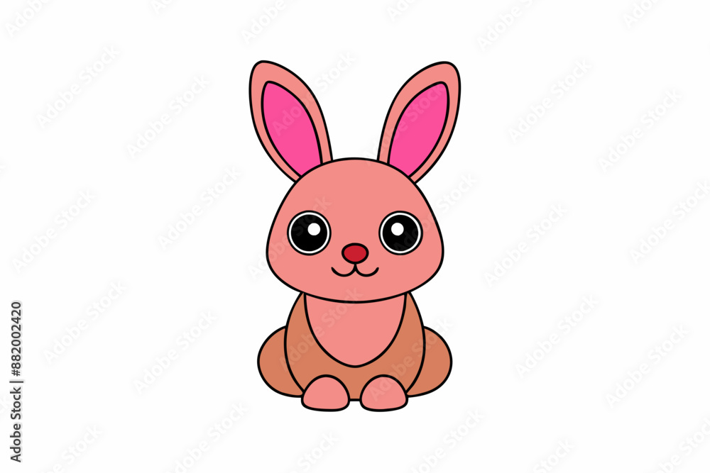 Obraz premium Adorable Rabbit Vector Icon on White Background