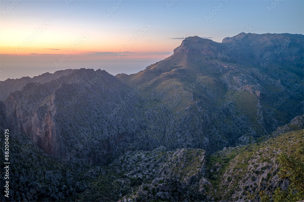 Sunset over the mountains Mallorca Island, Spain Sunset over the mountains Mallorca Island, Spain