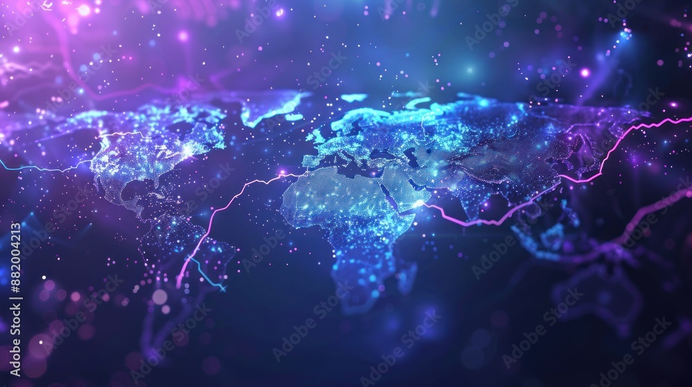 Global Network of Glowing Dots Global Network of Glowing Dots