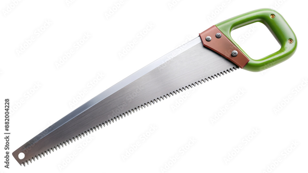 A smooth garden saw with a sturdy handle isolated on a transparent background A smooth garden saw with a sturdy handle isolated on a transparent background