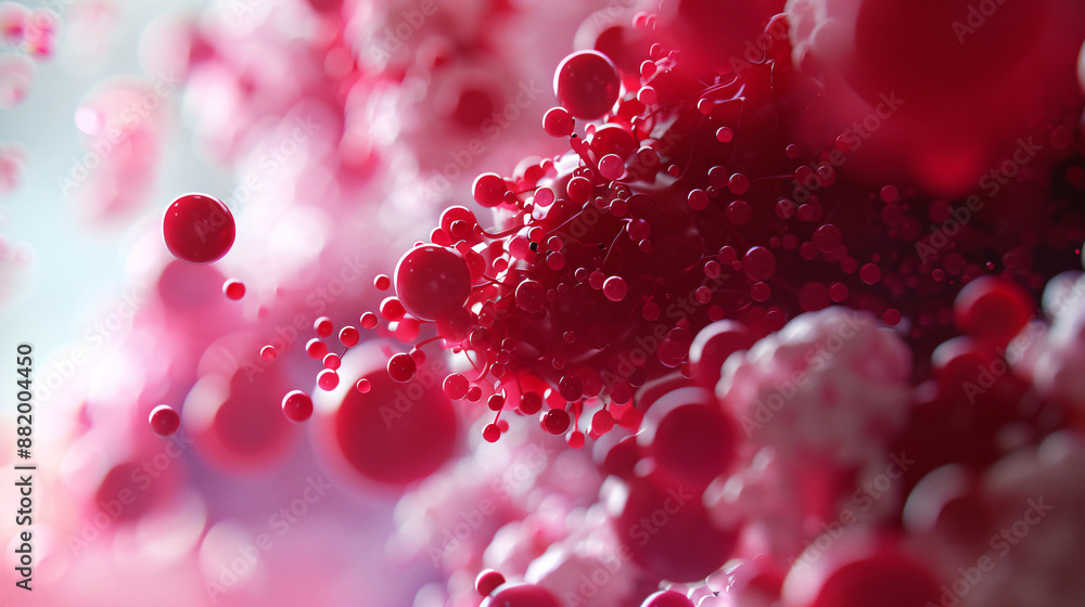 Hyper-realistic 3D illustration of red Chinese sausage in microscopic perspective Hyper-realistic 3D illustration of red Chinese sausage in microscopic perspective