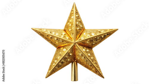 Christmas tree topper star isolated on a transparent background