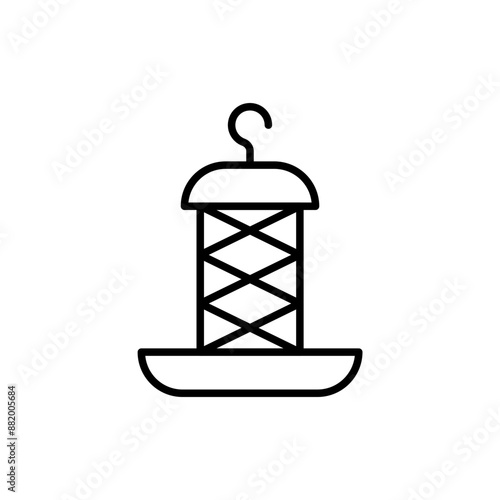 Bird feeders outline icons, minimalist vector illustration ,simple transparent graphic element .Isolated on white background