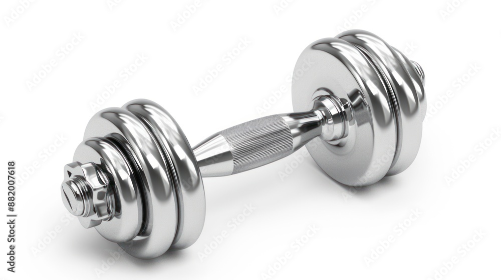 Chrome Dumbbell Isolated on White Background Chrome Dumbbell Isolated on White Background