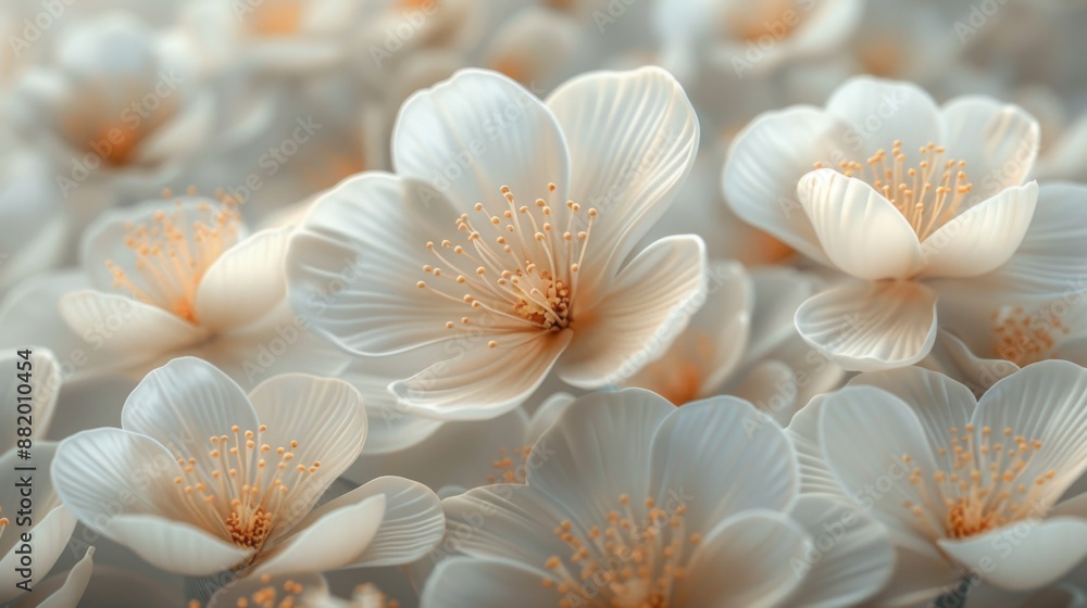 Fototapeta premium Delicate White Flowers Close-Up