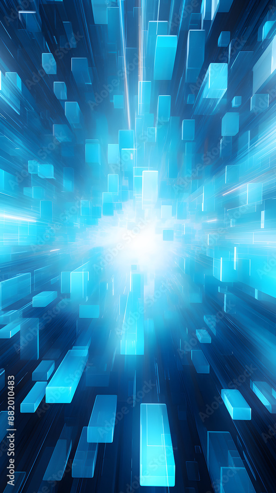 Digital blue geometric AI abstract graphics poster mobile phone background Digital blue geometric AI abstract graphics poster mobile phone background