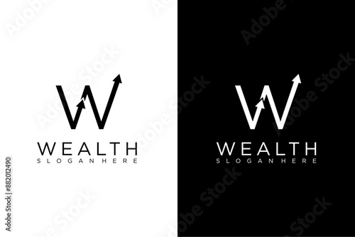 Letter W Logo Design for Wealth Vector illustration