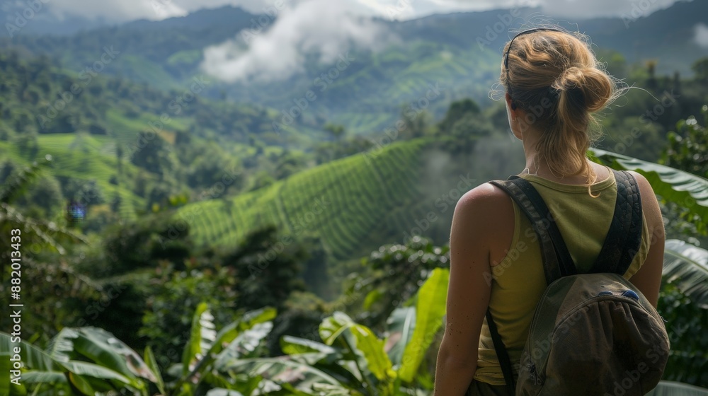 Naklejka premium Share your experience of visiting a coffee plantation or farm.