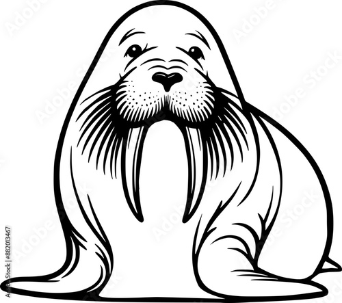 Outline walrus vector illustration