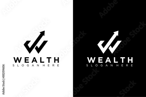 Letter W Logo Design for Wealth Vector illustration