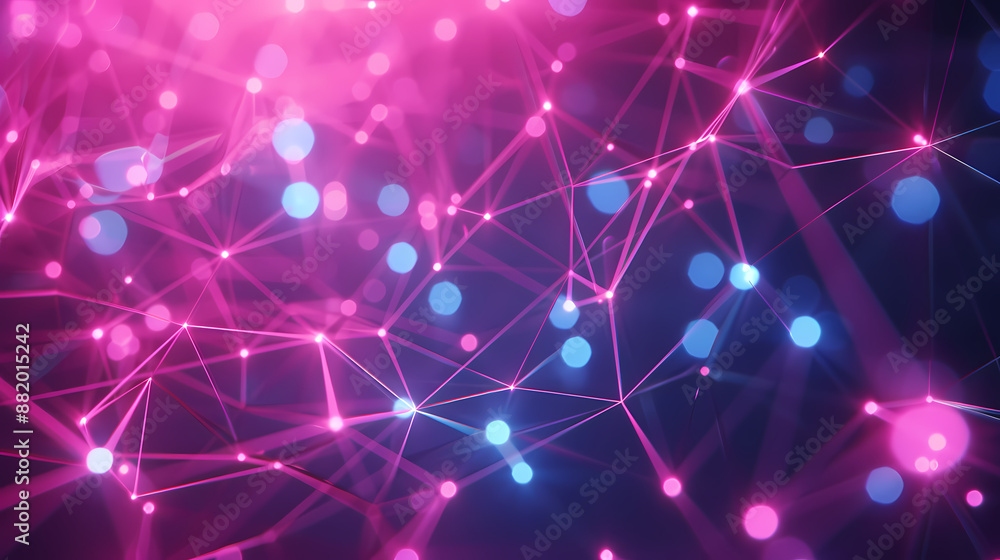 A simple network of glowing blue lines and nodes that create abstract geometric shapes. A dark blue background with hi-tech digital connectivity gives a futuristic feel. Details are sharp and clear. A simple network of glowing blue lines and nodes that create abstract geometric shapes. A dark blue background with hi-tech digital connectivity gives a futuristic feel. Details are sharp and clear.