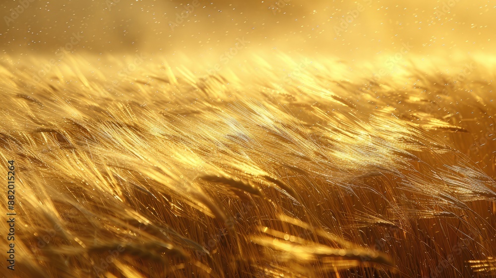 Golden wheat field swaying in summer breeze Golden wheat field swaying in summer breeze