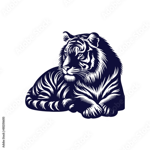 Vector Tiger silhouette design illustration template