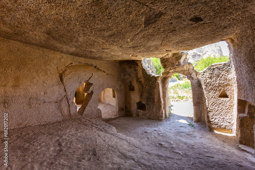 Keslik Cave Monastery in Soganli, Cappadocia photo