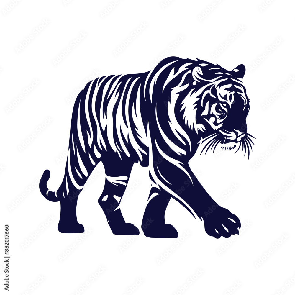Fototapeta premium Vector Tiger silhouette design illustration template