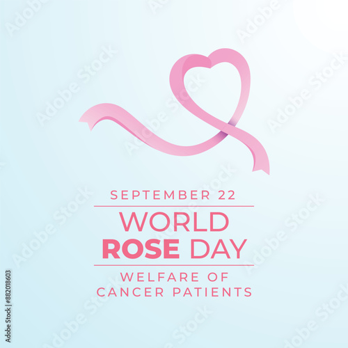 Rose Day (Welfare of Cancer patients) vector design template good for celebration usage. Vector ribbon. Flat design. eps 10.