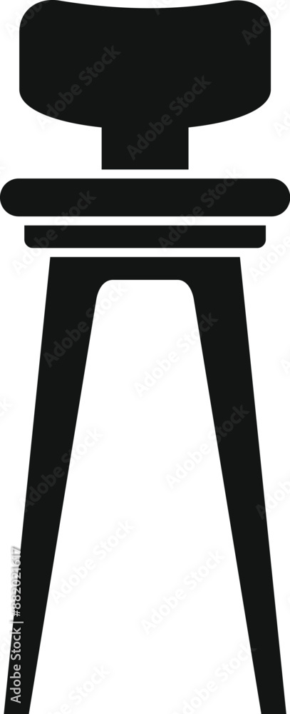 Simple black silhouette icon of a bar stool on a white background Simple black silhouette icon of a bar stool on a white background