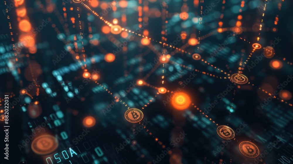 Bitcoin Network - Abstract Visualization Bitcoin Network - Abstract Visualization