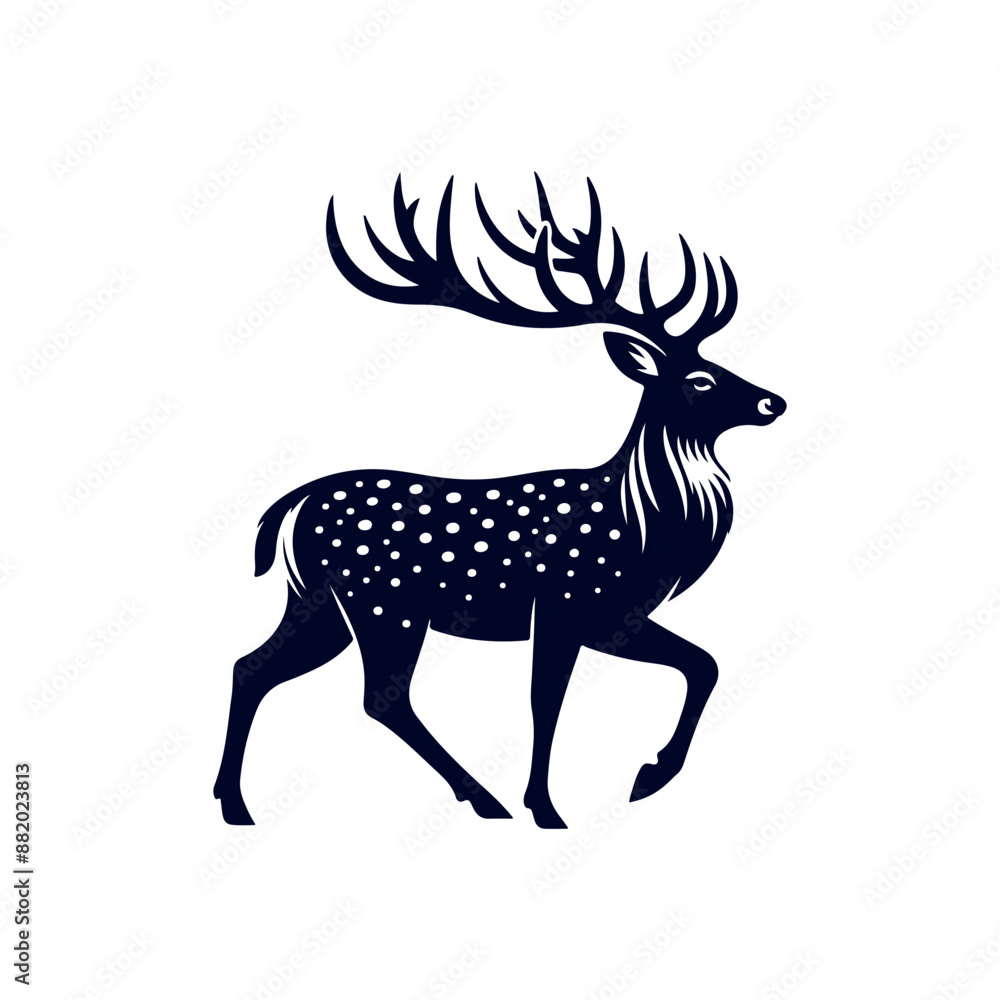Vector Deer silhouette design illustration template Vector Deer silhouette design illustration template