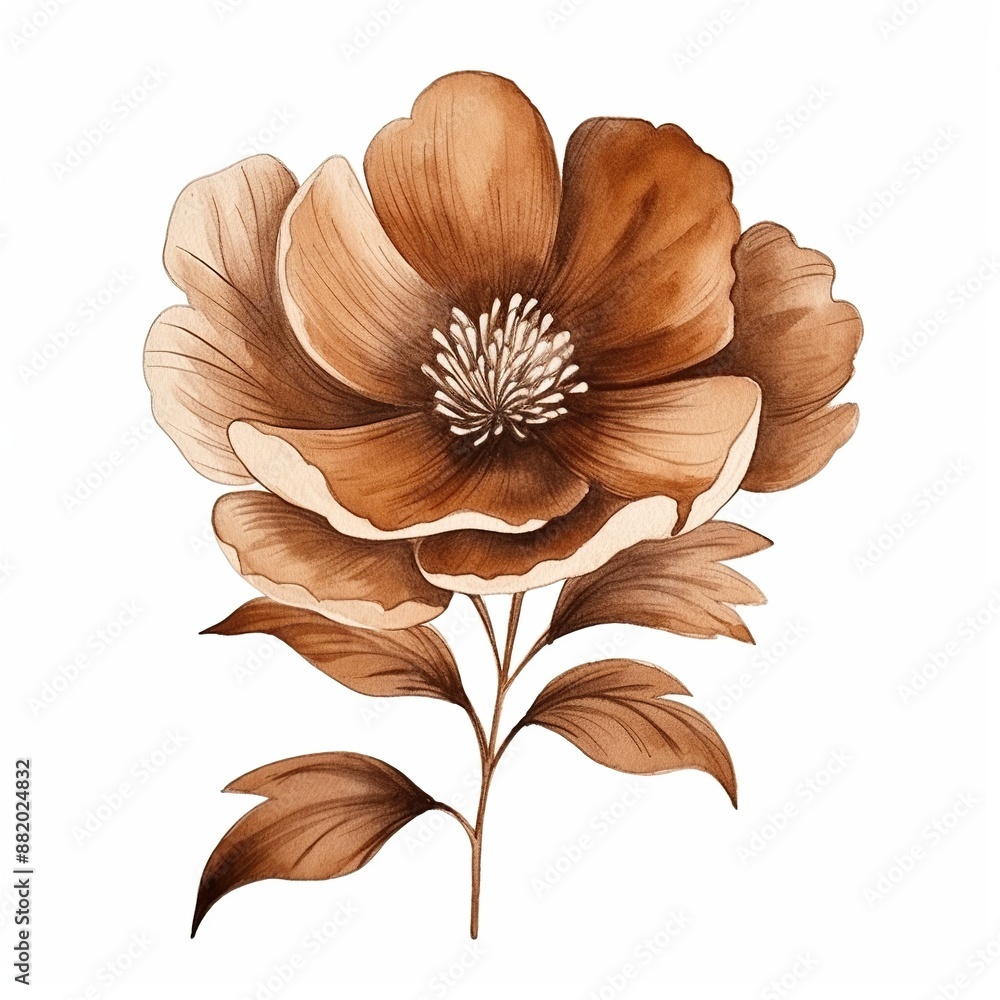 Fototapeta premium A flower with brown petals and a brown stem